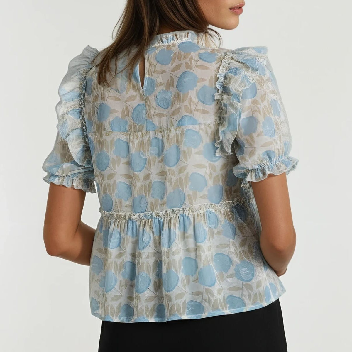 Puff Sleeve Frill Top