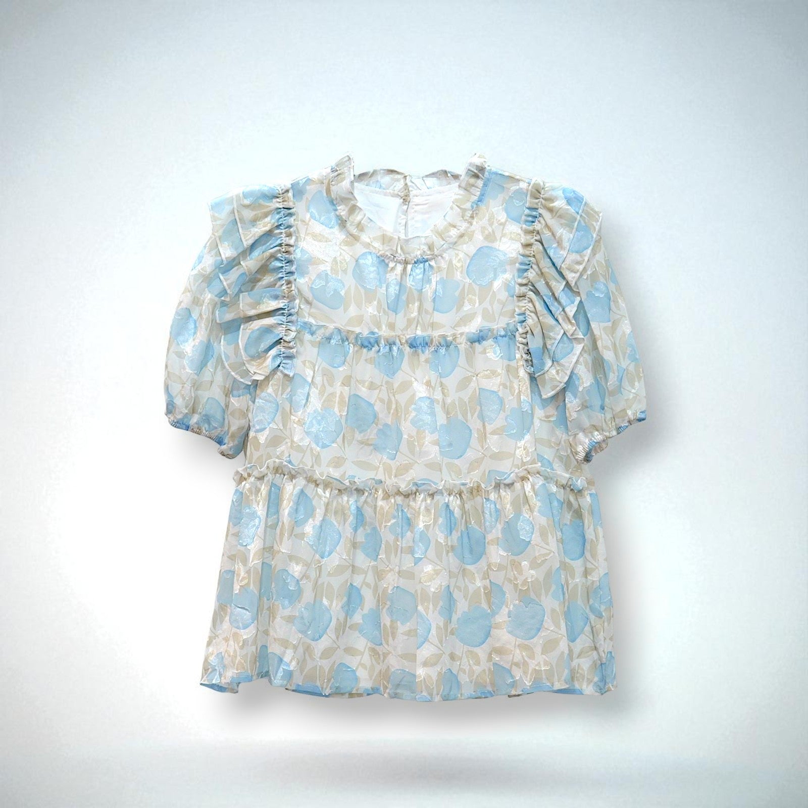 Puff Sleeve Frill Top