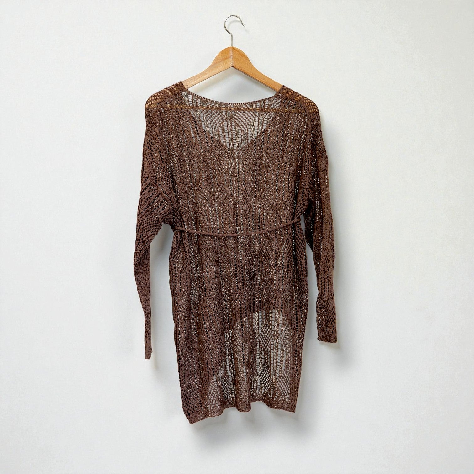 Chestnut Belted Knit Cardigan