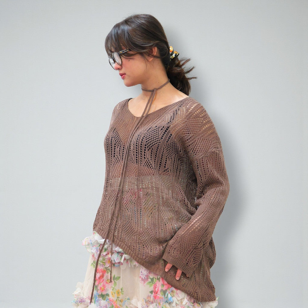 Chestnut Belted Knit Cardigan