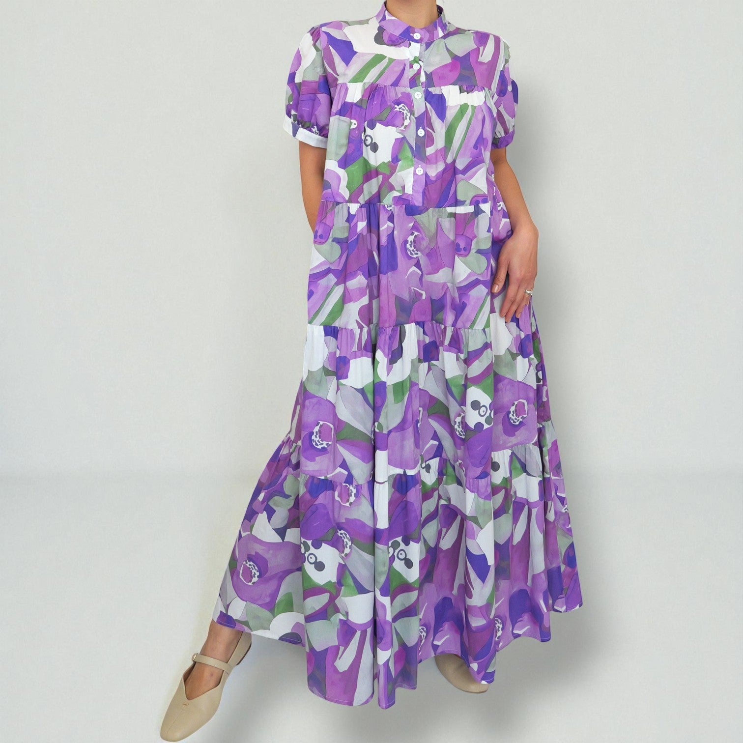 Purple Floral Maxi Dress