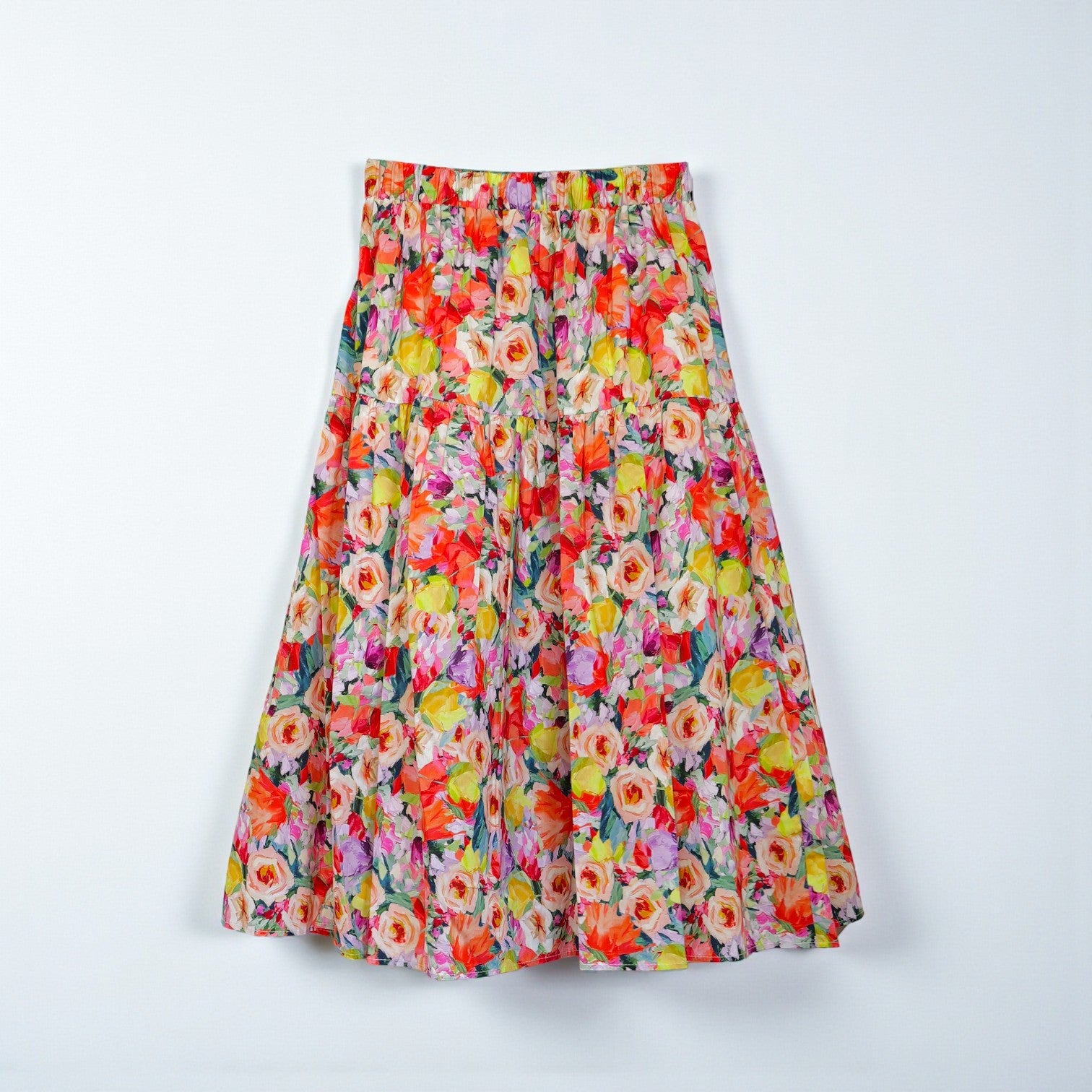 Red Floral Maxi Skirt