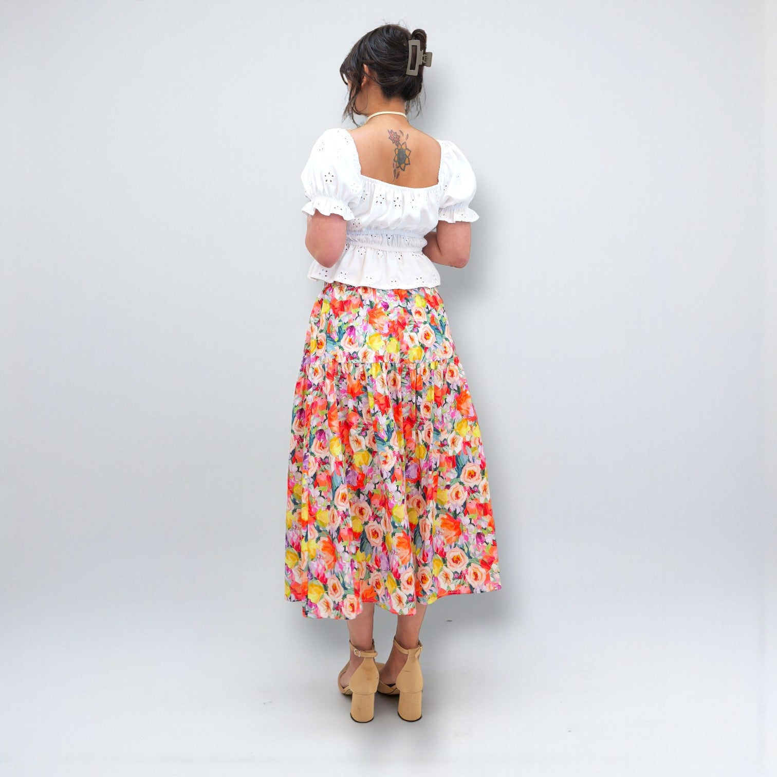 Red Floral Maxi Skirt