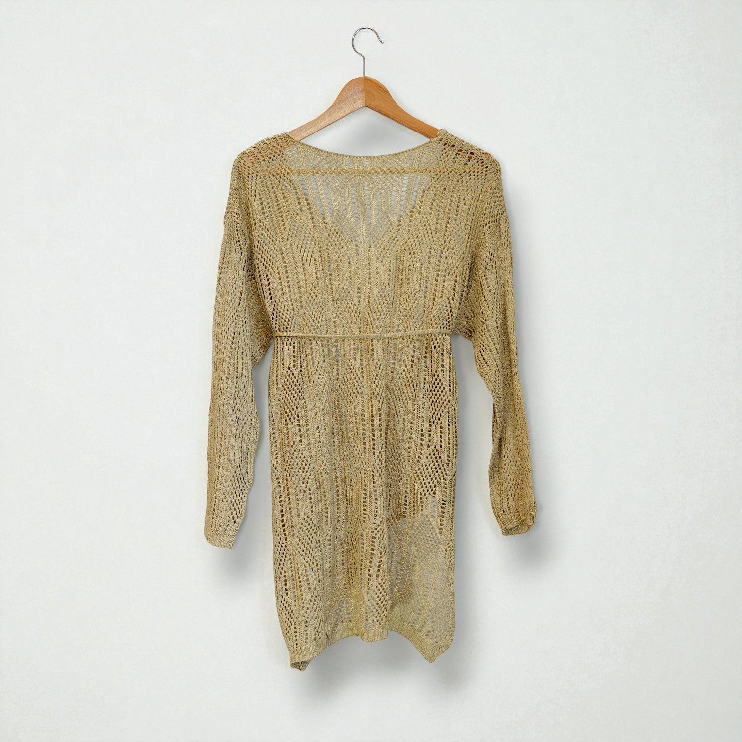 Sand Belted Knit Cardigan