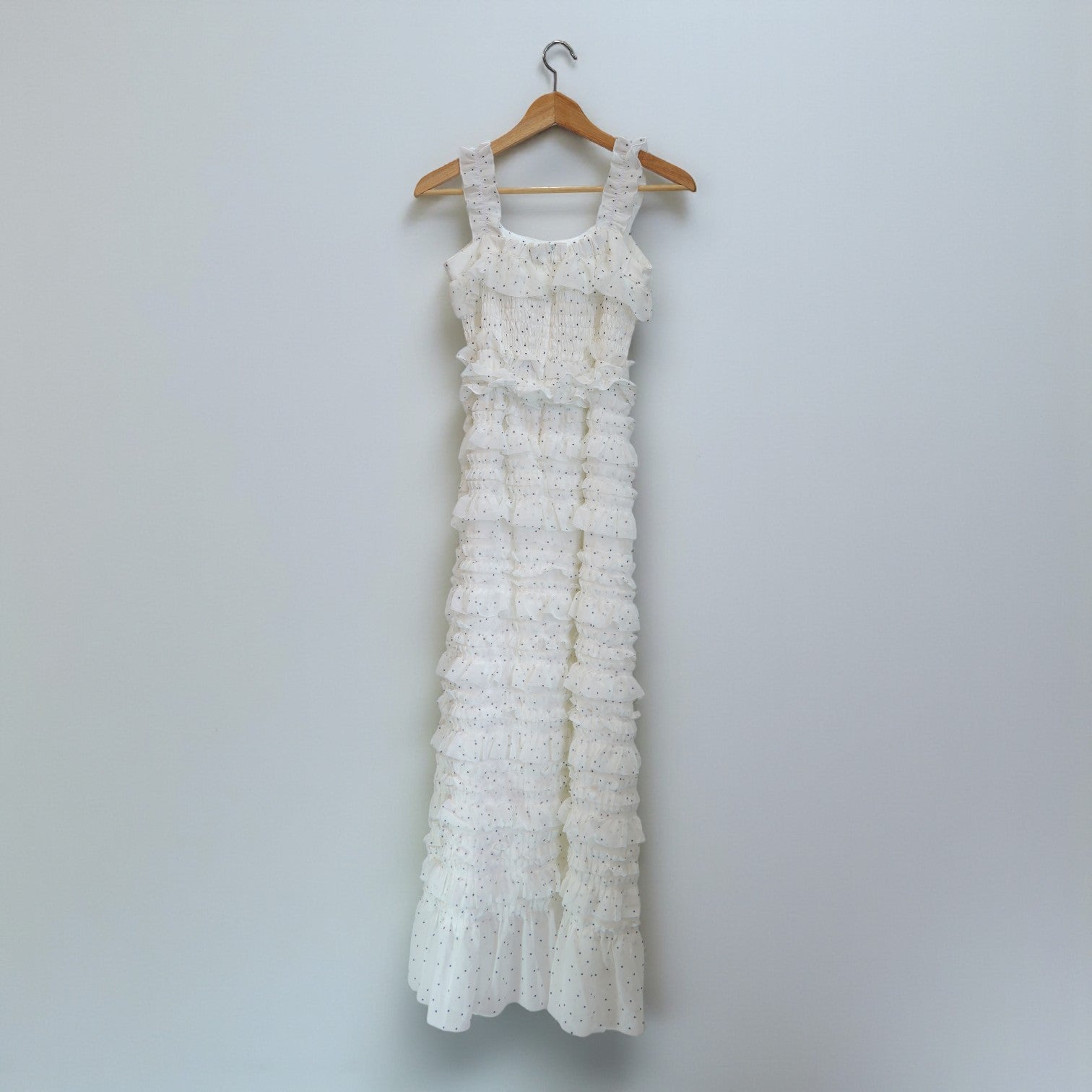 White Ruffled Maxi Dress