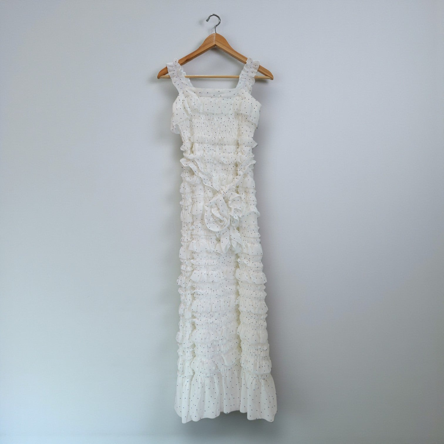 White Ruffled Maxi Dress