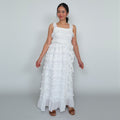 White Ruffled Maxi Dress